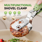 2 PCS Stainless Steel Grill Clamp, Upgrade Cooking Spatula Tongs with Non-Slip Grip, Heavy Duty V1258-DP02-F-46