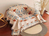Boho Style Sofa Blank Tablecloth, Super Soft Breathable Geomric Pattern Throw for Couch Recliner V1370-AZ4-09132
