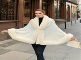 Imitation Mink Collar Knit Shawl Autumn/Winter Retro Cape, Elegant, Versatile, and V1232-FLDMWT001