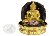 Resin Water Fountain Ornaments Meditating Buddha Statue LED Lighted Tabletop Fountain Home V1294-YM0901-3111200176212
