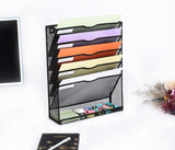 6 Tier Desktop File Organiser, Wall Mount Magazine Rack, Mesh Desk Organizer, Vertical Hanging V1186-TH104
