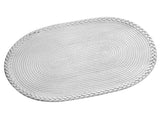 Bedroom Carpet Hand Woven Bedside Rug Study Living Room Oval Carpet Pure Color Floor Mat White V1294-YM0703-3115230026411