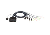 Aten Compact KVM Switch 2 Port Single Display Display Port w/ Audio, Remote Port Selector, USB V1202-V2-KVA-CS22DP