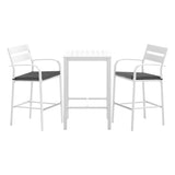 Gardeon Outdoor Bar Set Stools 3-Piece Dining Chairs Table Patio Aluminium Bistro Set ODF-BARSET-WH-3SET-AB