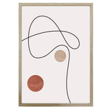 Abstract Balance Wall Print w Oak finish Glass frame 70cm V637-43007WAL