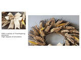 50CM Fall Wreath for Front Thanksgiving Wreath with Artificial Wheat Cereals Branches Autumn V1294-YM0714-10311983