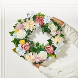 VEVOR Artificial Decorative Wreath 60.96 cm White Pink Yellow Peonies Hydrangeas V952-ZSHHXQHHCH24ZKJWVV0