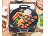 Nonstick Barbecue Grill Pan Sturdy Cast Iron Griddle - 37CM V957-RLX39671024K