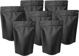100 Pack Matte Black Mylar Stand Up Bags - 5.5x7.8 Inches Smell Proof Resealable Pouch Bag, Sealable V1258-DP02-WO-204