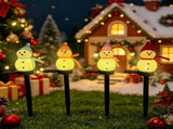 Charming Solar Snowman Stake Lights with Warm Glow, Auto On/Off, and Colorful Hat & Scarf Designs V1341-ZY-48D9FPEU-4PCSMIXEDCOLORS