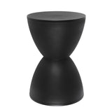 Modern Hourglass Shaped Stool Round End Table Stool for Shoe Changing Home Use 43x30cm Black V1294-YM0901-3116240003612