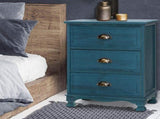 Artiss Bedside Table 3 Drawers Vintage - THYME Blue ST-CAB-B-VIN3D-BU