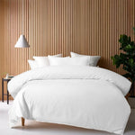 Accessorize White 400TC White Bamboo Cotton Double Stitched Quilt Cover Set Double V442-HIN-QUILTCS-BAMBOOCOTTON-WHITE-DS