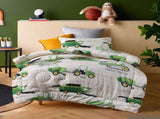 Happy Kids Country Harvest 2 Piece Washed Cotton Cover Comforter Set Single 160cm x 220cm V442-HIN-COMFORTER-COUNTRYHARVEST-GREEN-SB