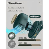 Whirlwind Leafless Mini Fan, 3-Speed Clip-On Mini Fan for Shirt & Waist, Powerful Hands-Free V1366-AZ2-W-11383