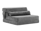 Artiss 3-in-1 Folding Sofa Bed Armless Lounger Chair with Side Pocket and Pillow SB-B-CDF-FOLD-GY