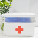 Boutique Retro Enameled First Aid Box for Medicine Storage and Home Decor with Lid and Removable V1192-AZ-W-15811