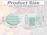 3 Slots Vintage Velvet Ring Boxes, 2 Pack Octagonal Elegant His and Her Wedding Jewelry Organizer V1259-DP01-A-5266