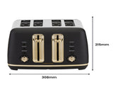 Morphy Richards Ascend Soft Gold Kettle Toaster Set 1.5L Electric Jug & 4-Slice Toaster Satin B MRAC-KTTS-BK