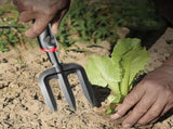 Quenched Steel Garden Hand Fork 3-Tine Weeding & Planting Tool HRC60 Hardened Steel with Fiber V1366-AZ2-W-11752