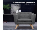 Artiss Armchair Tub Chair Grey Adora UPHO-D-ARM02-GY