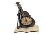 Vintage Design Violin Clock Rests On A Sheet Music Book Resin Violin Model Clock For Favorite V1294-YM0710-3115230131511