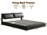 Artiss King Bed Frame Gas Lift Storage 3 Drawers Adjustable Headboard Platform Bed Black BFRAME-G-APEX-K-BK-ABC