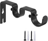 6 Pack Double Curtain Rod Brackets, Heavy Duty Metal Holders for 1 In and 5/8 In Rods, Black V1188-MS-721-230