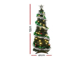Jingle Jollys Pop Up Christmas Tree Pre Decorated Warm White LED 155cm PUT-XMAS-5IN-4