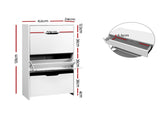 Artiss 2x Shoe Cabinet Organiser 3 Flip Drawer High Gloss White FURNI-L-GS-SHOE02-WHX2