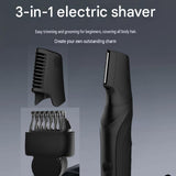 3-in-1 Electric Body Groomer for Men - IPX5 Waterproof, USB-C Rechargeable, Adjustable 3-12mm Comb, V888-ELOSUNG56180