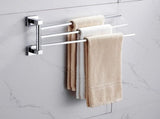 2 Tier Swivel Towel Rail, Stainless Steel Wall Mounted Rotating Bar Holder for Bathroom, Chrome V1188-MS-721-308
