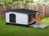 PaWz Dog Kennel Outdoor Indoor Plastic L Grey PT1080-L-GY