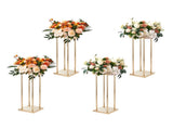 4PCS Gold Metal Column Wedding Flower Stand, 23.6inch /60cm High With Metal Laminate, Vase Geometric V952-HLHJLFTZTCBJORF4QV0