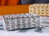 Facial Tissue Holder Light Luxury Crystal Metal Silver Tissue Dispenser Box for Living Room V1294-YM0521-3117230008311