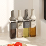 automatic opening glass bottles, oil bottles, condiment bottles, kitchen storage, soy sauce bottles, V1102-122-71099-BEG-500ML