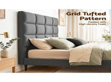 Artiss Bed Headboard Double Bedhead Linen Fabric Charcoal BED-HEAD-PLA-D-CHAR
