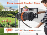 Wall Mounted Garden Hose Reel 125ft 5/8 in Metal Hose Reel with Basket V952-GQSSGJP125FTTLQ5I002V0