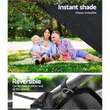 Caravan Privacy Screen Roll Out Awning 1.95x2.2M Sun Shade End Wall Side Black AWN-CV-B-SS-END-BK