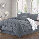 J Elliot Home 6 Pcs Ella Grey Comforter Set Single V442-IDC-COMFORTER-6PCELLA-GREY-SB