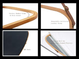 CARLA HOME Hanging Wall Mirror 74x43cm - Solid Bamboo Frame and Adjustable Leather Strap for LSB-36016