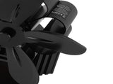 Wood Stove Fan Heat Powered Non Electric 5 Blades with Magnetic Thermometer Fireplace Burner V1294-YM0901-3114240088611