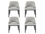 Artiss 4x Dining Chairs Hollow PU Leather Kitchen Lounge Cafe Accent Chair Grey DINC-K-1024-BGX4