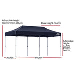 Instahut Gazebo Pop Up 3x6m w/Base Podx4 Marquee Folding Outdoor Wedding Camping Tent Shade Canopy GAZEBO-T-3X6-F-NA-BASE