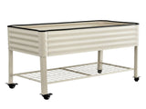 Green Fingers Mobile Raised Garden Bed With Wheels Storage Shelf 81cm Height for Vegetables Herb GB-AG-PLAT-WLS-WH