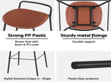 4x Artiss Bar Stools Kitchen Counter Dining Chair Metal Brown BA-BB-9083T-BRX4