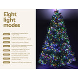 Jingle Jollys Christmas Tree 2.4M Xmas Tree Decoration 8 Light Mode Multi Colour XM-TR-FULL-8FT-MC