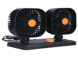 Car Air Cooling Fan Dual Head USB Universal Cooling Device 360 Degree Adjustable Square Low Noise V1294-YM0714-3113210204611