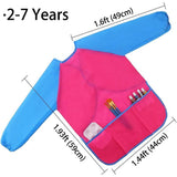 6PCS Kids Art Smocks Toddler Smocks Waterproof Smocks for Kids Painting Aprons Long Sleeves With 3 V1369-AZ3-W-10699