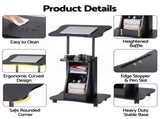 Artiss Mobile Podium Stand with Lockable Wheels Height Adjustable Laptop Desk Black LPS-HY01-120-BK